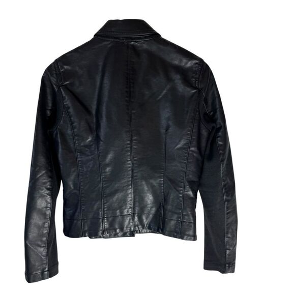 Blank NYC Women's Black Faux Leather Moto Biker Jacket Sz S - Picture 2 of 5